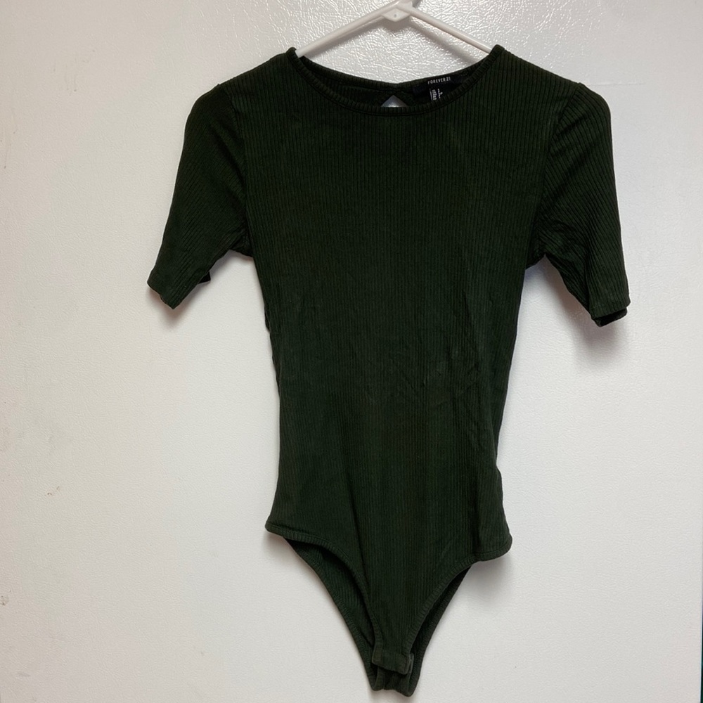 FOREVER 21 green bodysuit with open back